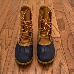 Like New L.L.Bean 8” Navy Duck Boots